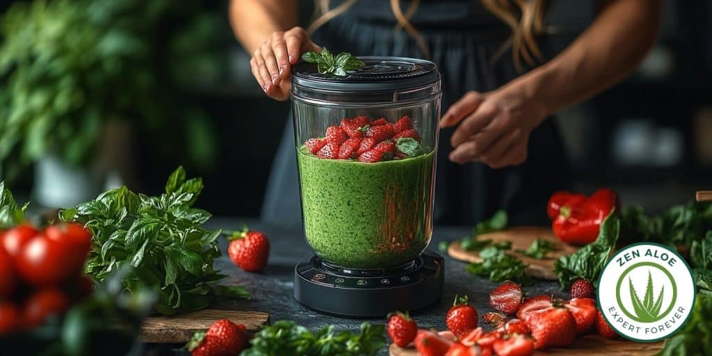 blender smoothie fraise vert