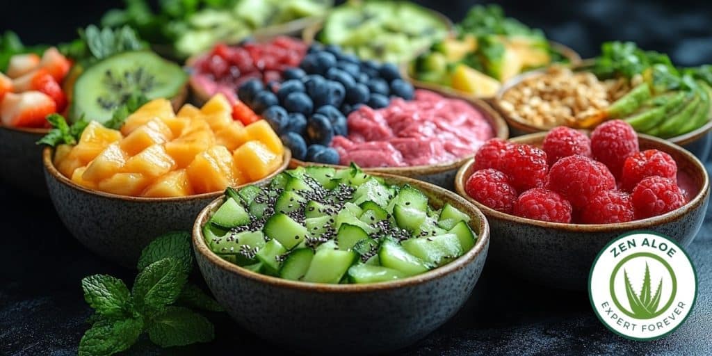 bols de fruits et légumes sains