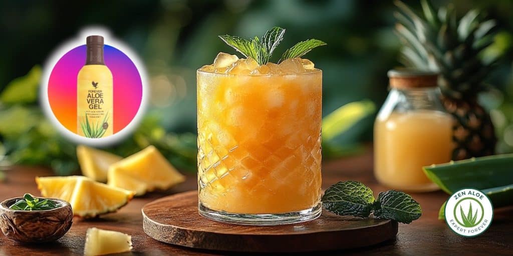 cocktail aloe vera ananas tropical
