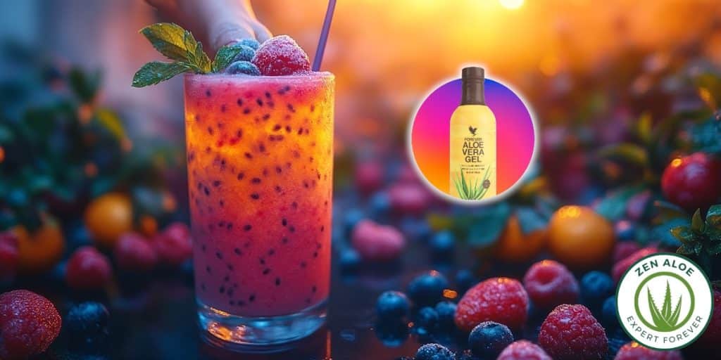 cocktail aloe vera fruit rouges et exotique