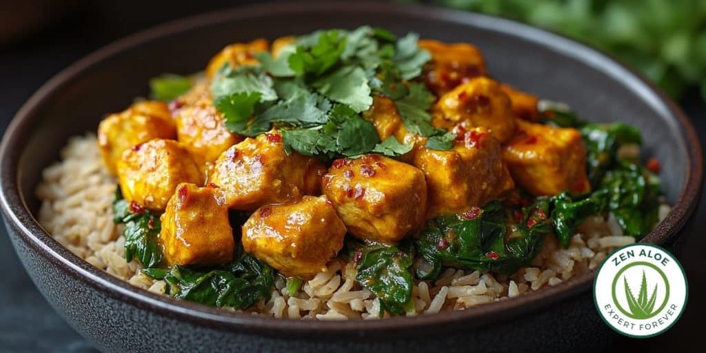 curry poulet epinard