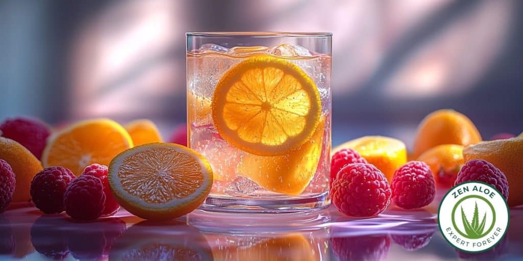eau detox citron framboise