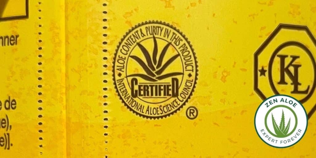 etiquette iasc Forever Aloe Vera Gel