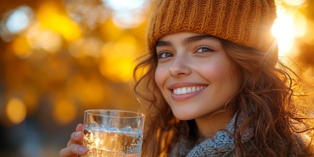 femme qui bois un verre d'eau