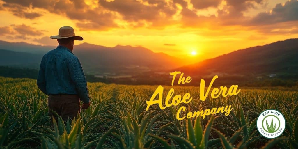 fermier dans un champs d'aloe vera