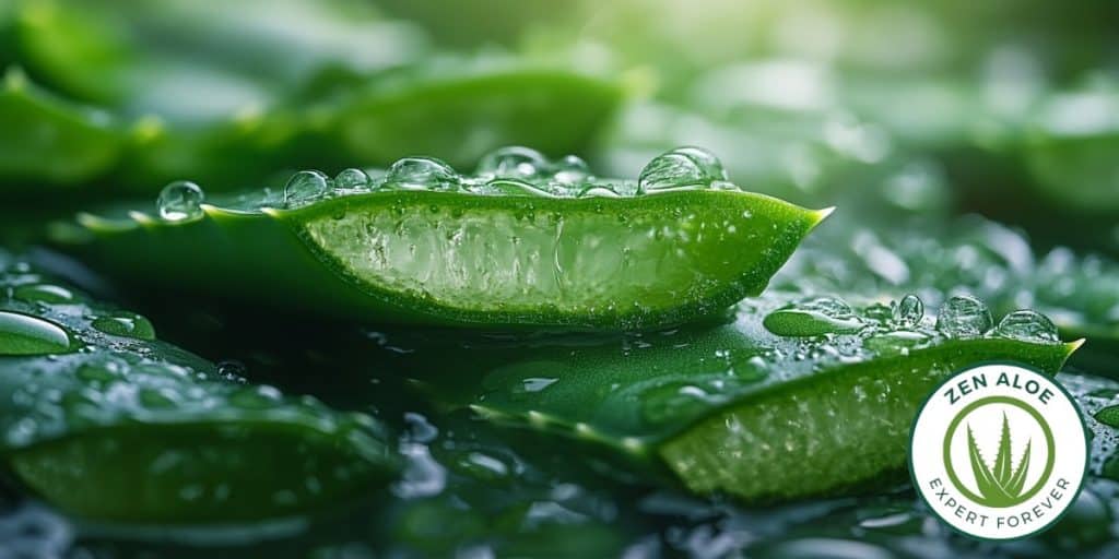 feuille d'aloe vera coupée gros plan
