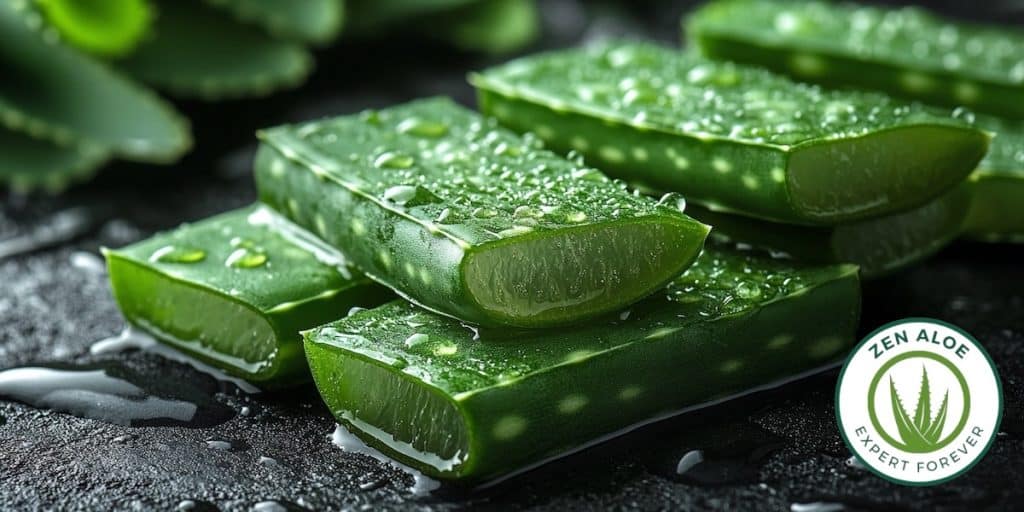 feuille d'aloe vera en tranche