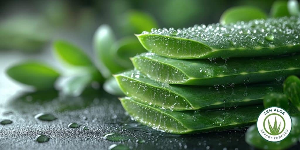 gros plan feuille d'aloe vera coupées