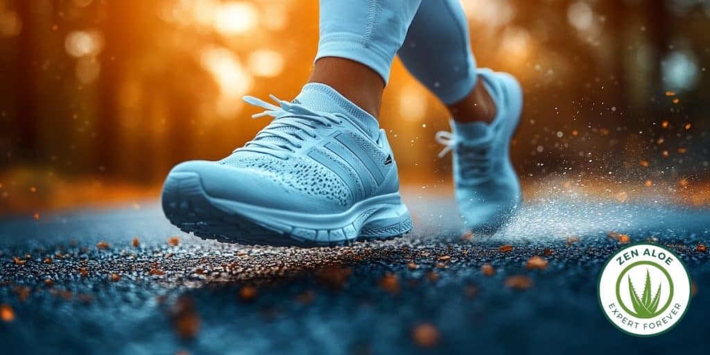 gros plan sur les chaussure de sport d'une personne qui cours