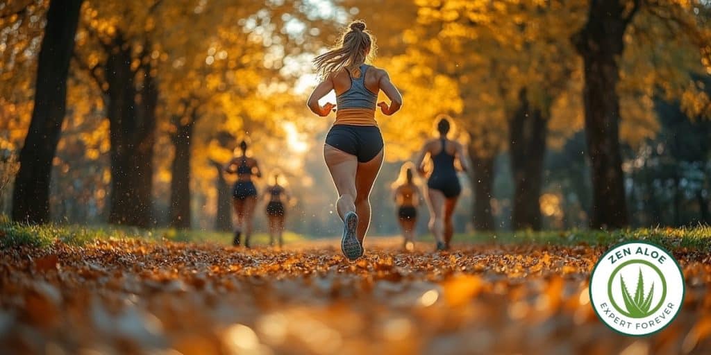 groupe de jeunes femmes qui pratiquent la course a pied vue de dos