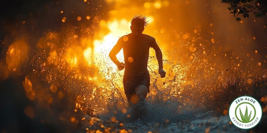 homme qui court dans l'eau