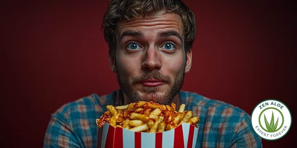 homme qui mange des frites