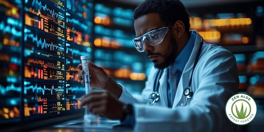 homme scientifique qui realise une expérience