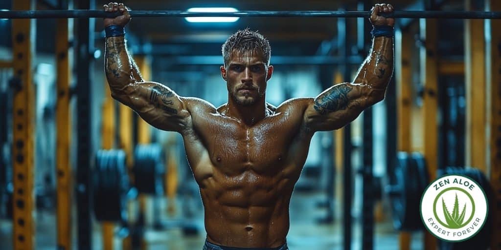 homme très musclé qui fait des tractions
