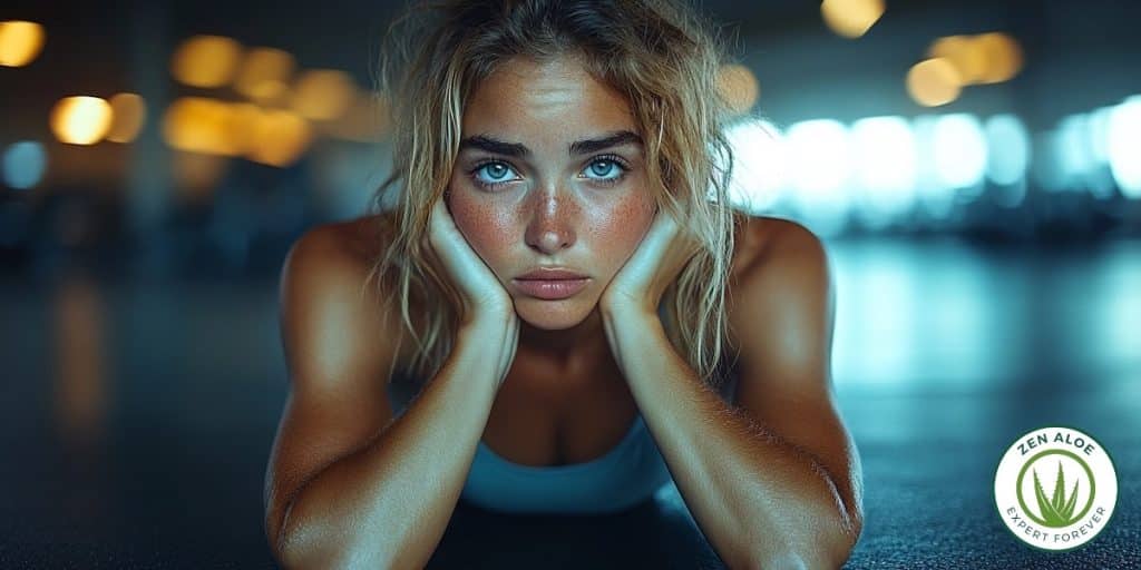 jeune femme fatiguée après avoir trop forcée au sport
