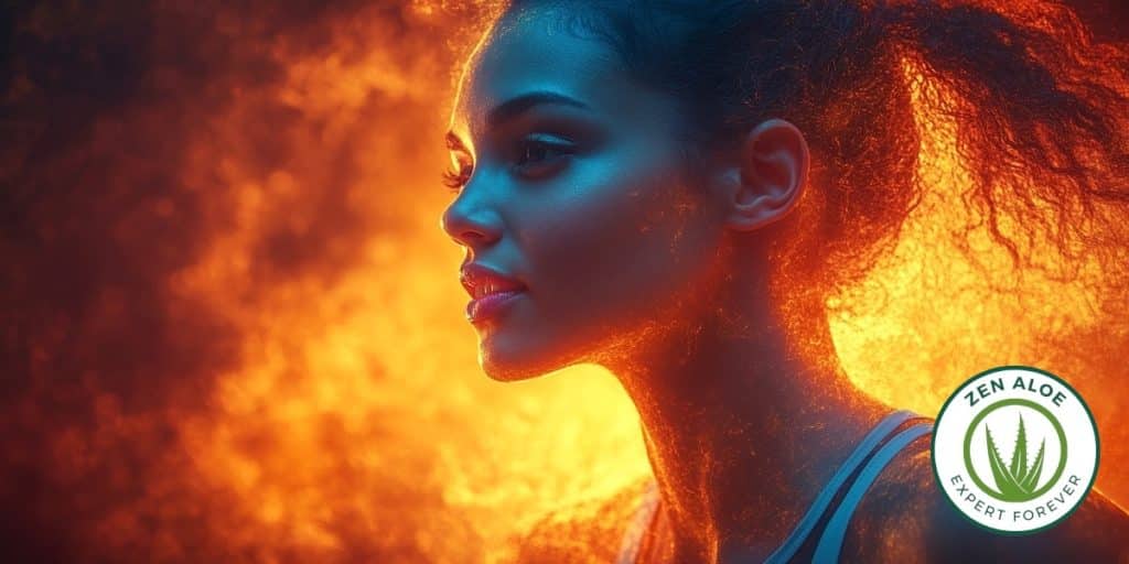 jeune femme pleine d'énergie lumineuse