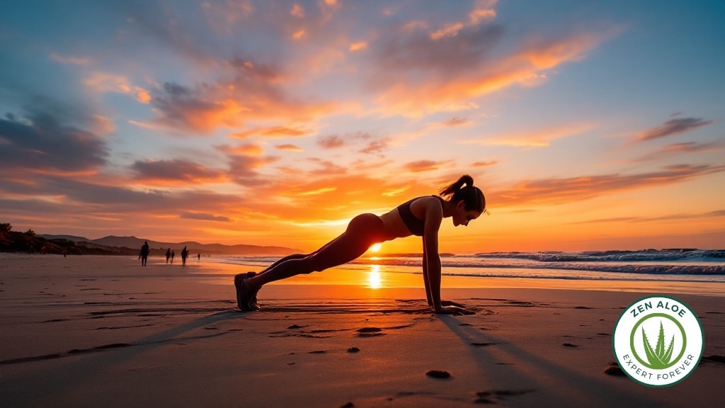 jeune femme qui fait la planche au bord de la mer