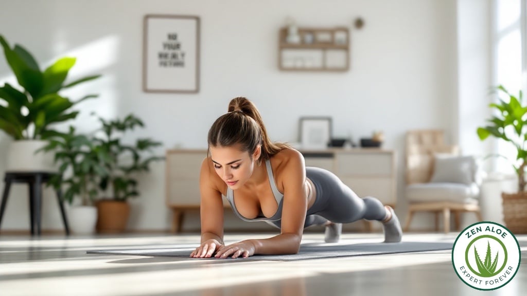 jeune femme qui fait la planche yoga
