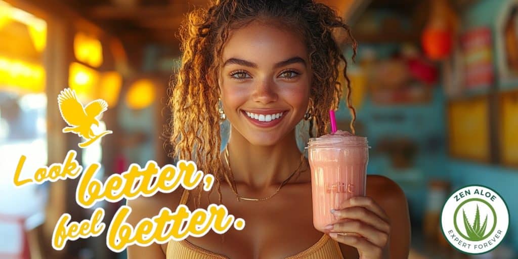 jeune femme qui tient un shake de lite ultra