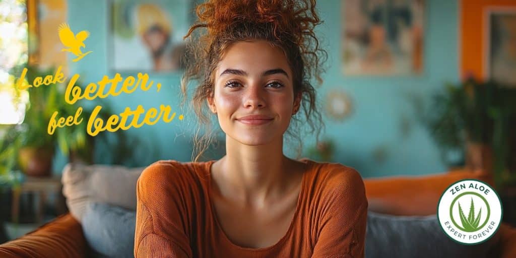 jeune femme souriante assise sur un canapé