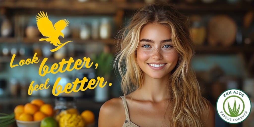 jeune femme souriante en cuisine