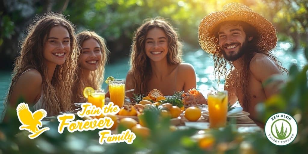 jeunes gens qui prennet leur petit dej au bord de l'eau