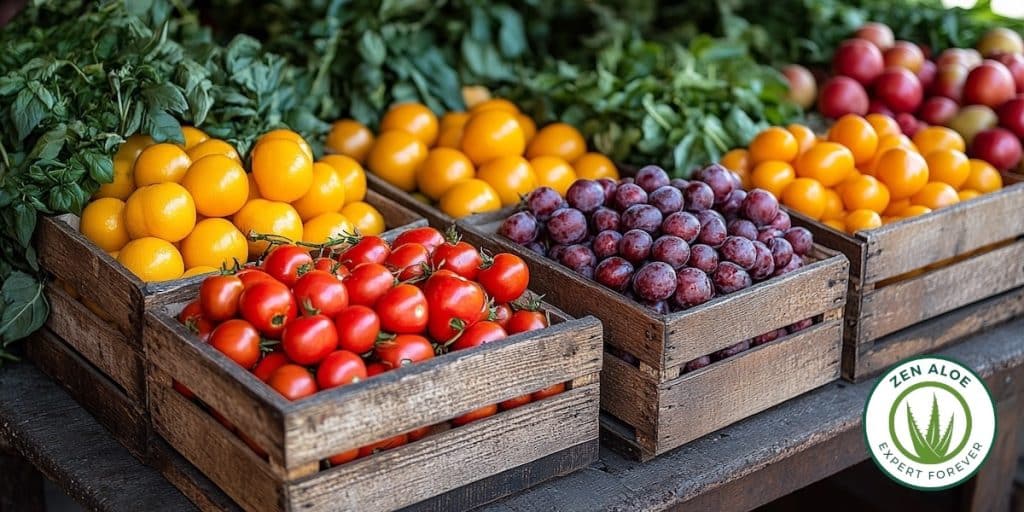 panier de fruits et légumes marché