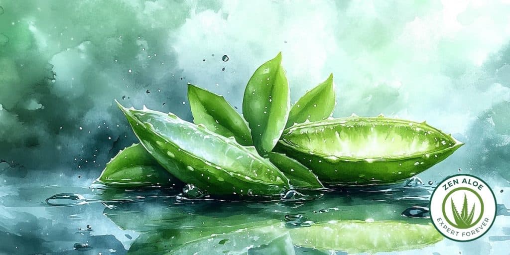 peinture de feuille d'aloe vera