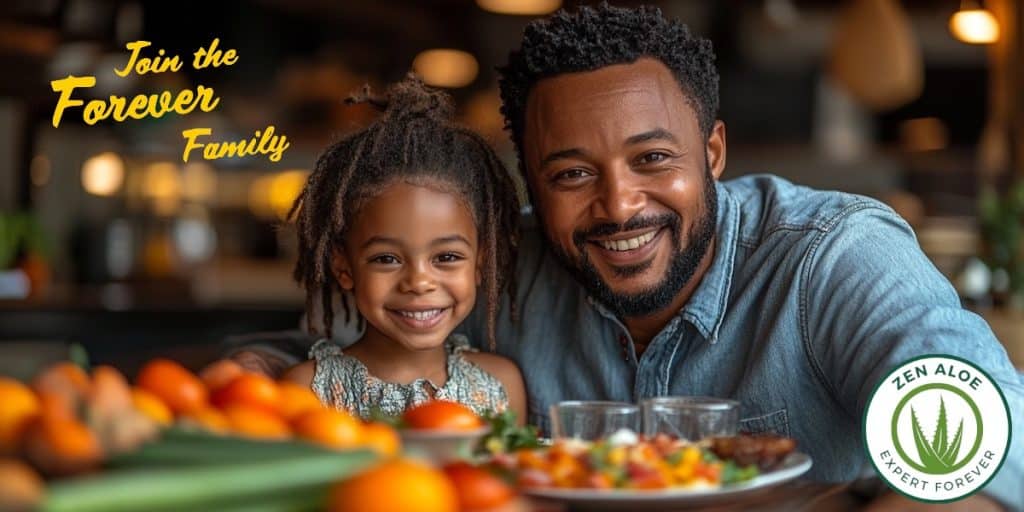 pere et sa fille qui prennent le petit dejeuner