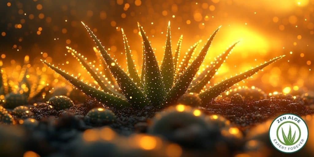 plan d'aloes baigné de lumière