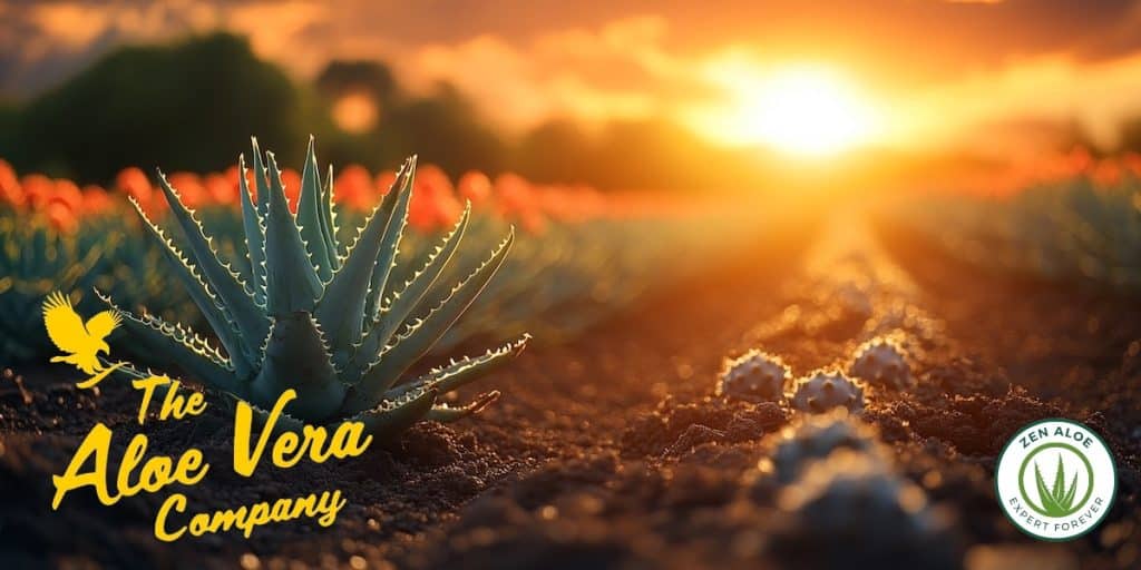 plante d'aloe vera qui sort de terre dans un champs