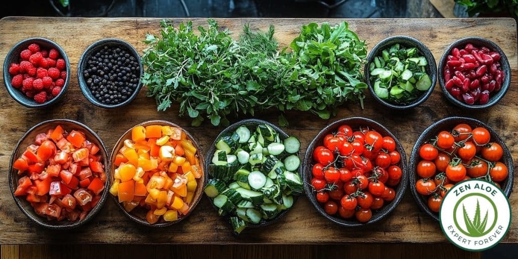 plusieur bol de fruit et legumes