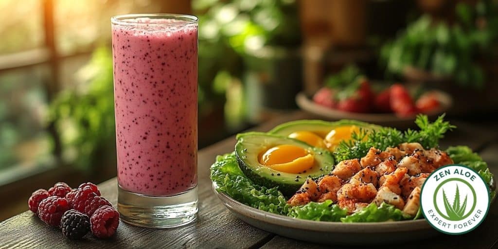 salade et shake petit dej