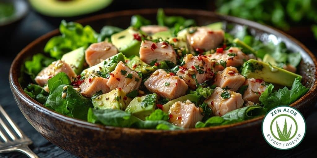 salade thon avocat laitue