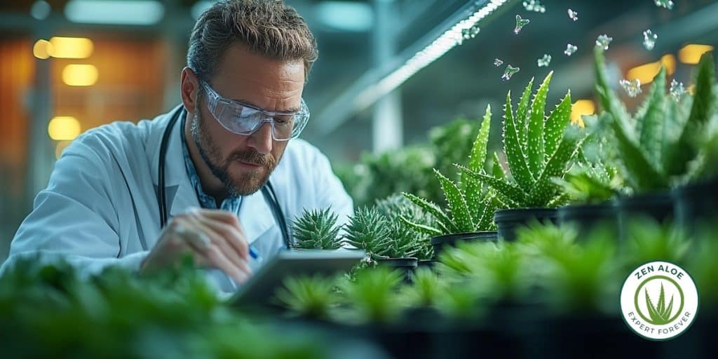 scientifique qui étudie l'aloe vera
