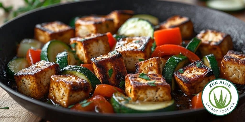 tofu courgette poivron