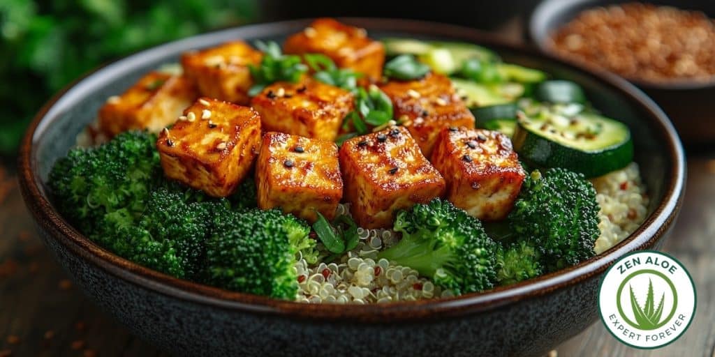 tofu quinoa brocoli