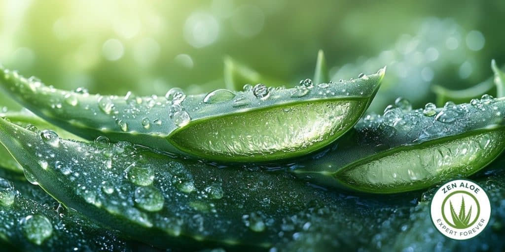 tranche de feuille aloe vera vu de coupe