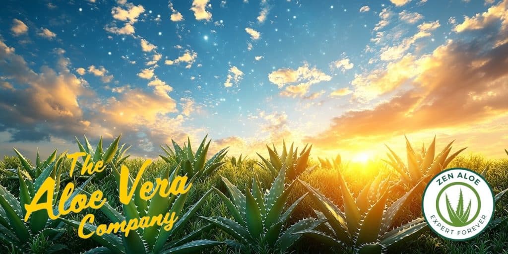 un champs d'aloe vera ensolleilleÌ
