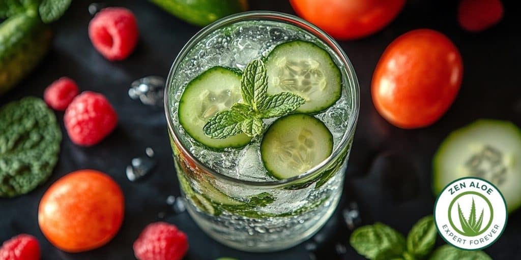 verre d'eau detox au concombre