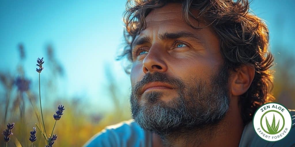 visage d'homme qui regarde vers l'avenir