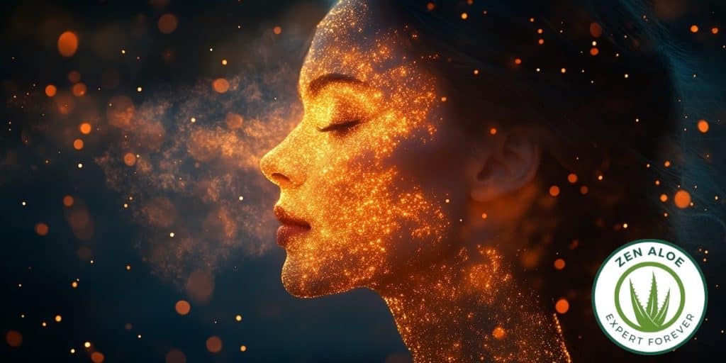 visage d'une jeune femme baigné de lumière