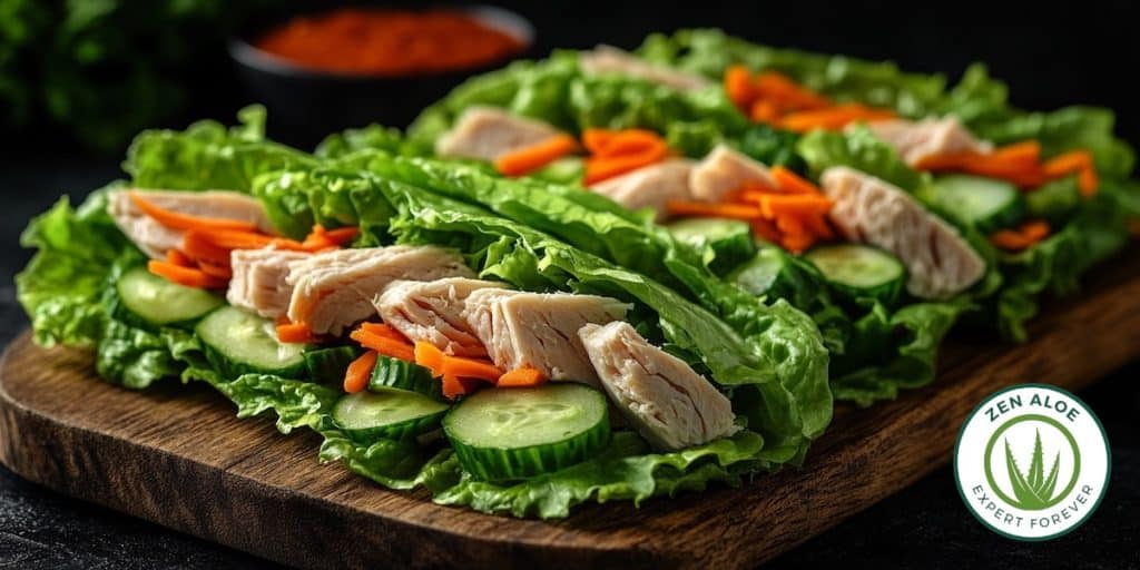 wrap salade poulet carotte concombre